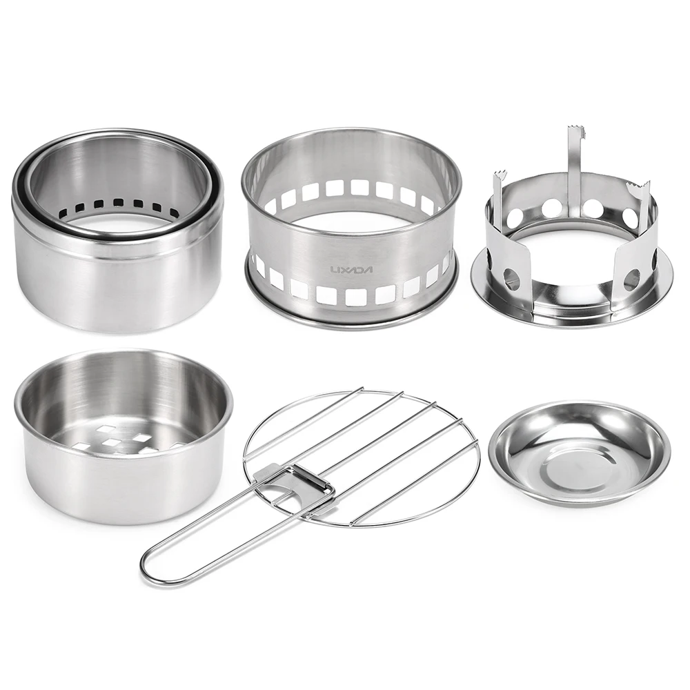 Туристическая горелка из нержавеющей стали складная деревянная плита для