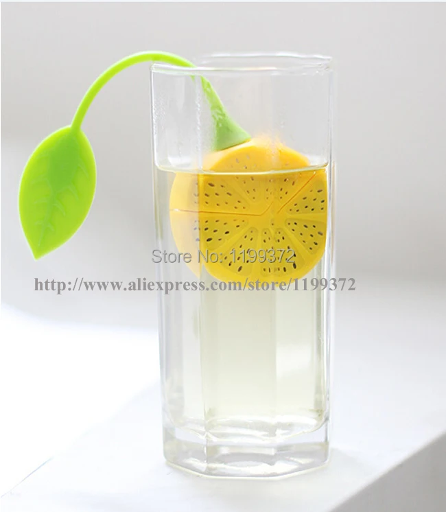 200 шт./лот Силиконовый Фильтр в форме лимона ситечко для заваривания чая
