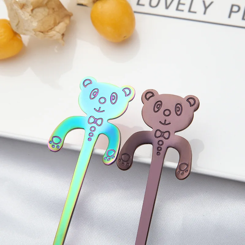 Кофейные ложки UPORS 2 шт./компл. Panda подвесная кофейная ложка из нержавеющей стали 304