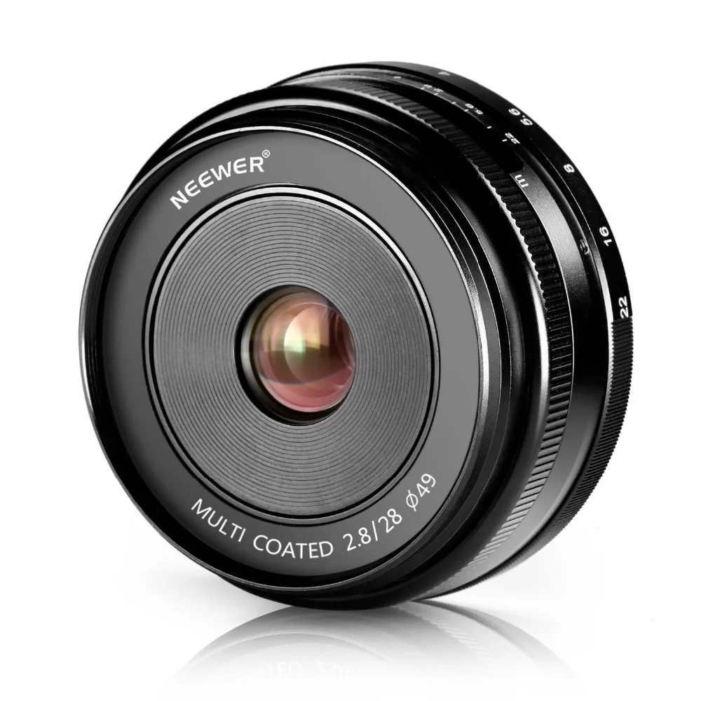 Neewer 28 мм f/2 8 ручная фокусировка премьер фиксированный объектив для Sony E Mount DSLR
