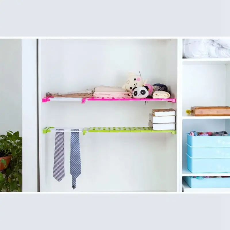 Nail-free Wardrobe Partition Storage Rack Cabinets Holder Organizers Telescopic Spacer Frame Clothes Kitchen Shelf | Обустройство