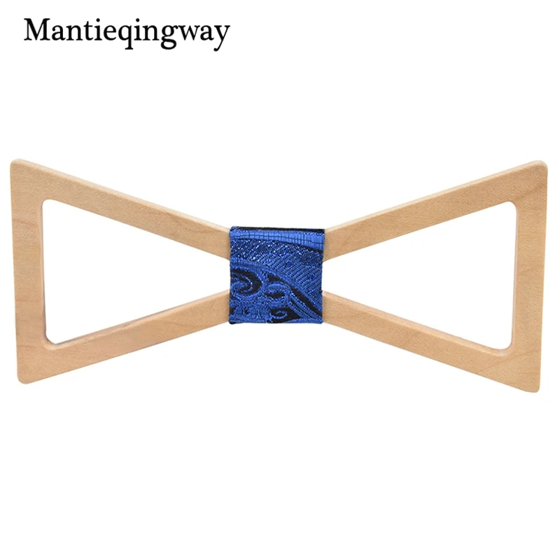Mantieqingway модные однотонные деревянная бабочка горошек в полоску Галстуки для Для