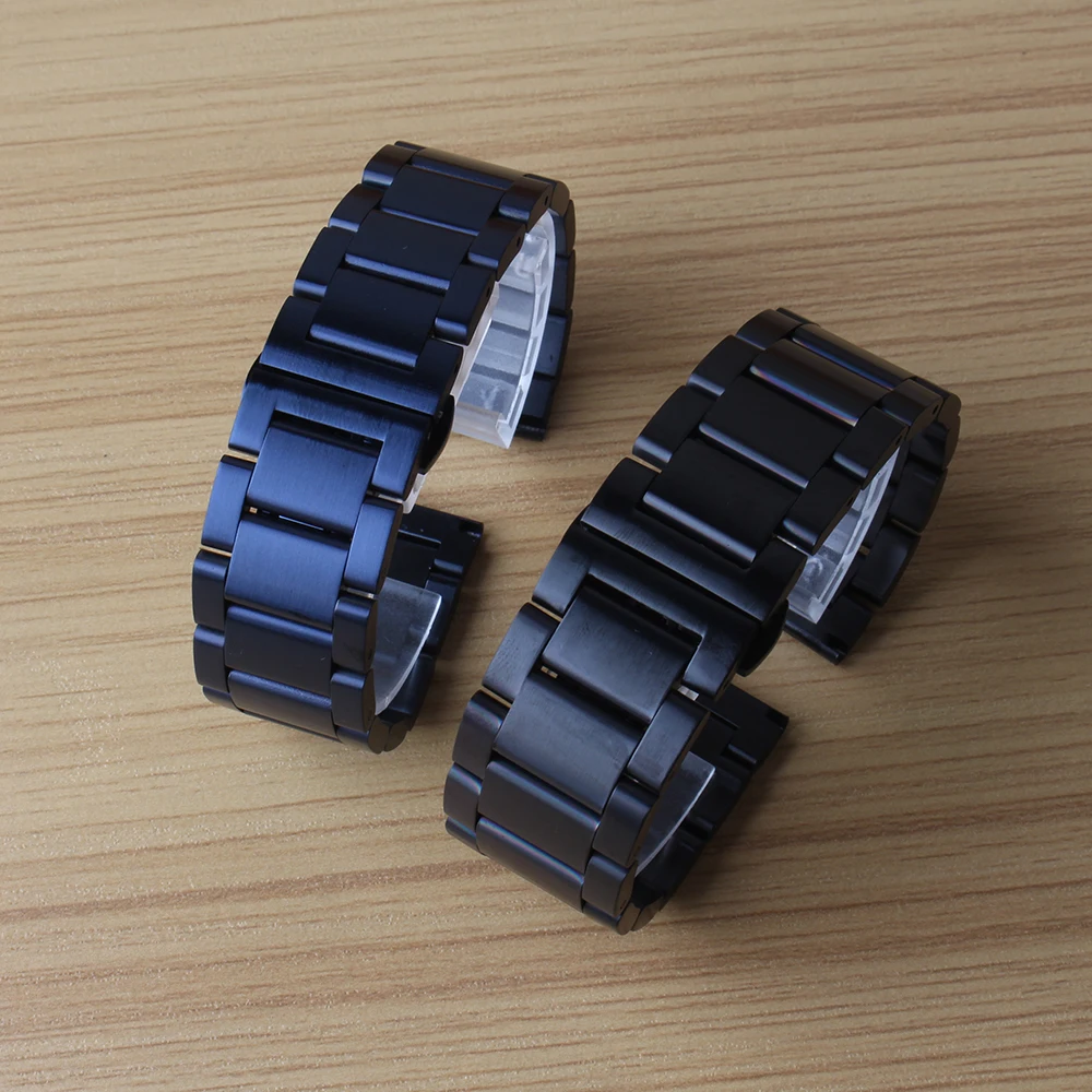

20mm 22mm Watchband Strap Bracelet for Samsung watches men women Stainless steel Dark Blue fashion Watches accessories wristband