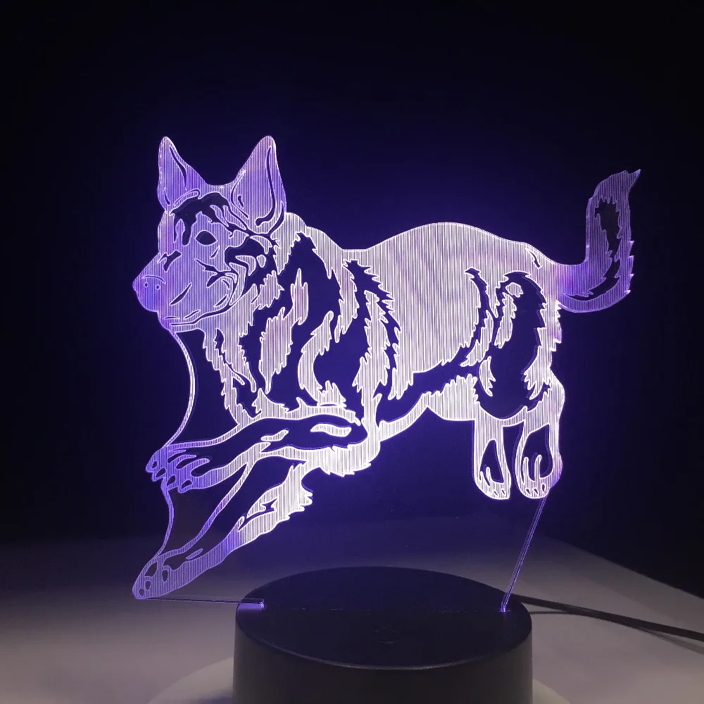 

Running Wild Wolf 2D Acrylic 3D Optical Illusion Mood Light 7 Colors Change Luminaria Lava Lamp Kids Night Light Gifts 3D-1313