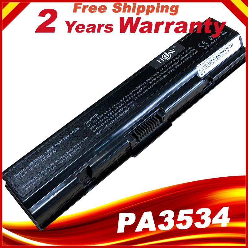 

HSW laptop battery For Toshiba pa3534 pa3534u PA3534U-1BAS PA3534U-1BRS Satellite A300 A500 L200 L300 L500 L550 L555 bateria