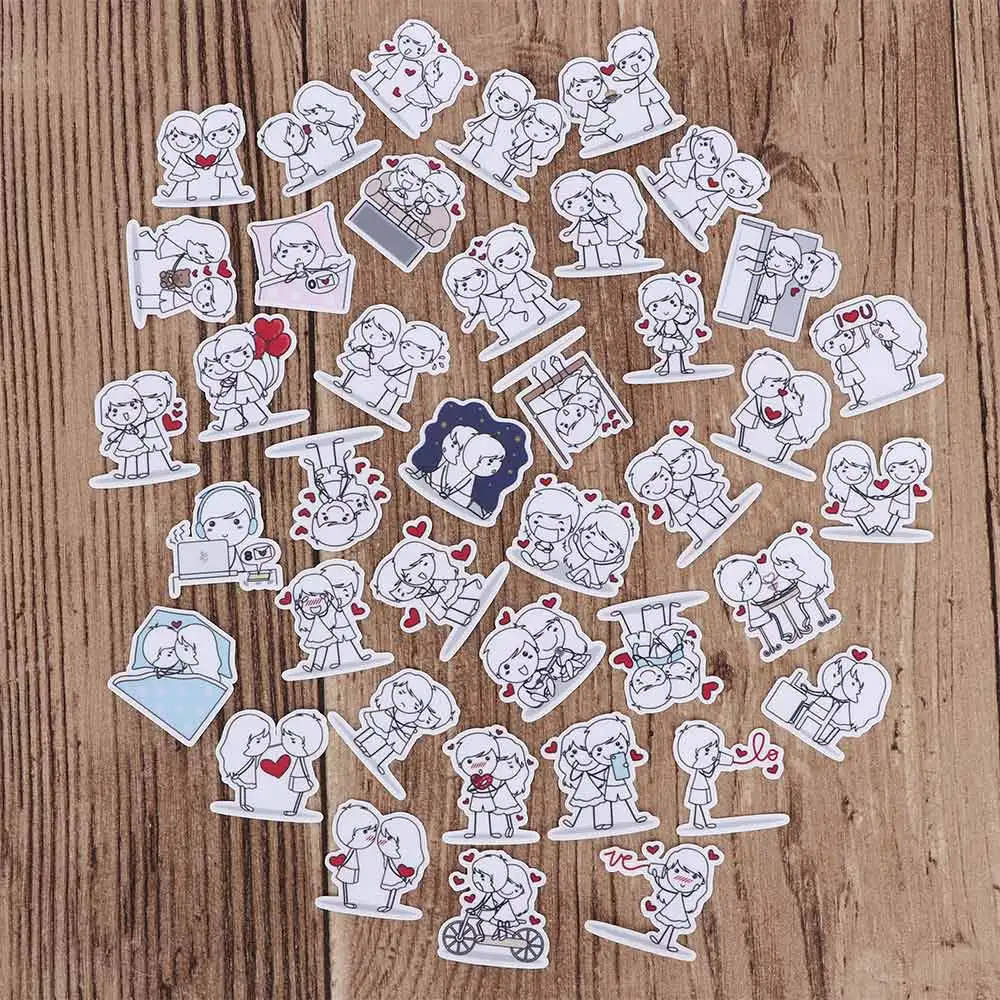 40 Pcs Couple DIY Diary Album Toy Sticker Character Express for Phone Car Label Decorative Stationery Stickers Scrapbooking | Дом и сад