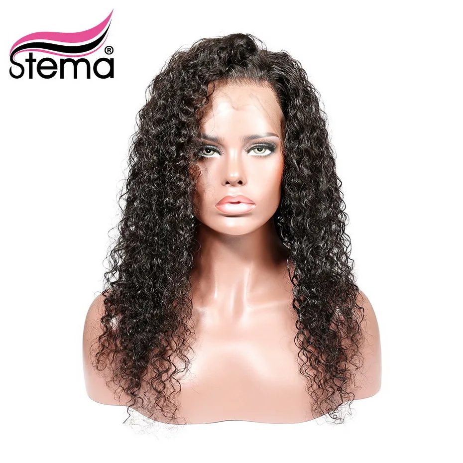 Stema Curly Lace Front Wigs Pre Plucked With Baby Hair Brazilian Remy Human Wig For Black Women 13x4 | Шиньоны и парики