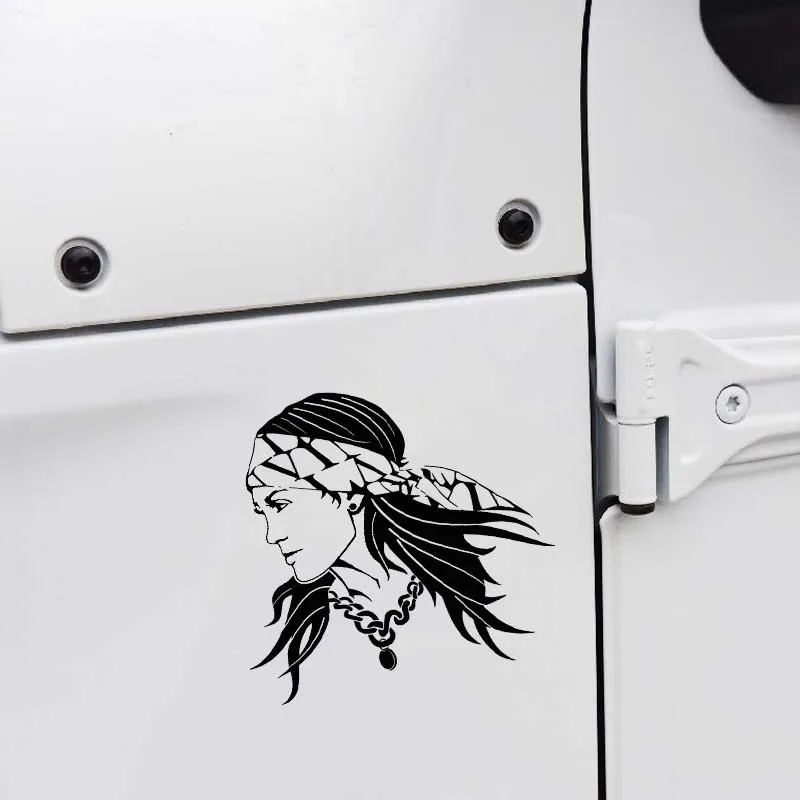 

YJZT 13.7*13.1CM Interesting Fantastic Girl Face Car Sticker New Design Fashion Cool Style Black/Silver Vinyl Decal C20-0966