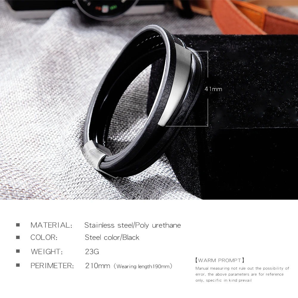 Мужской браслет в стиле панк ручной работы многослойный кожаный индивидуальный