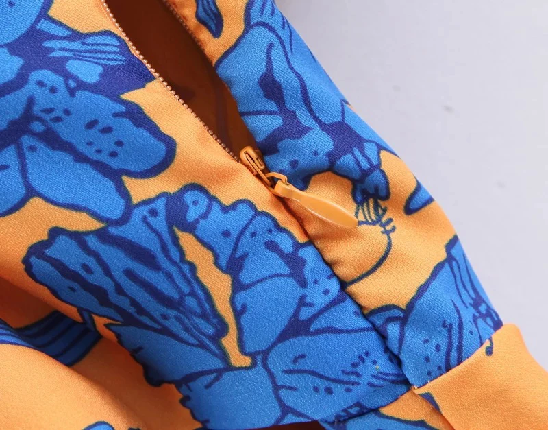 TMODA308 Za богемное цветочное мини женское летнее платье с V-образным вырезом