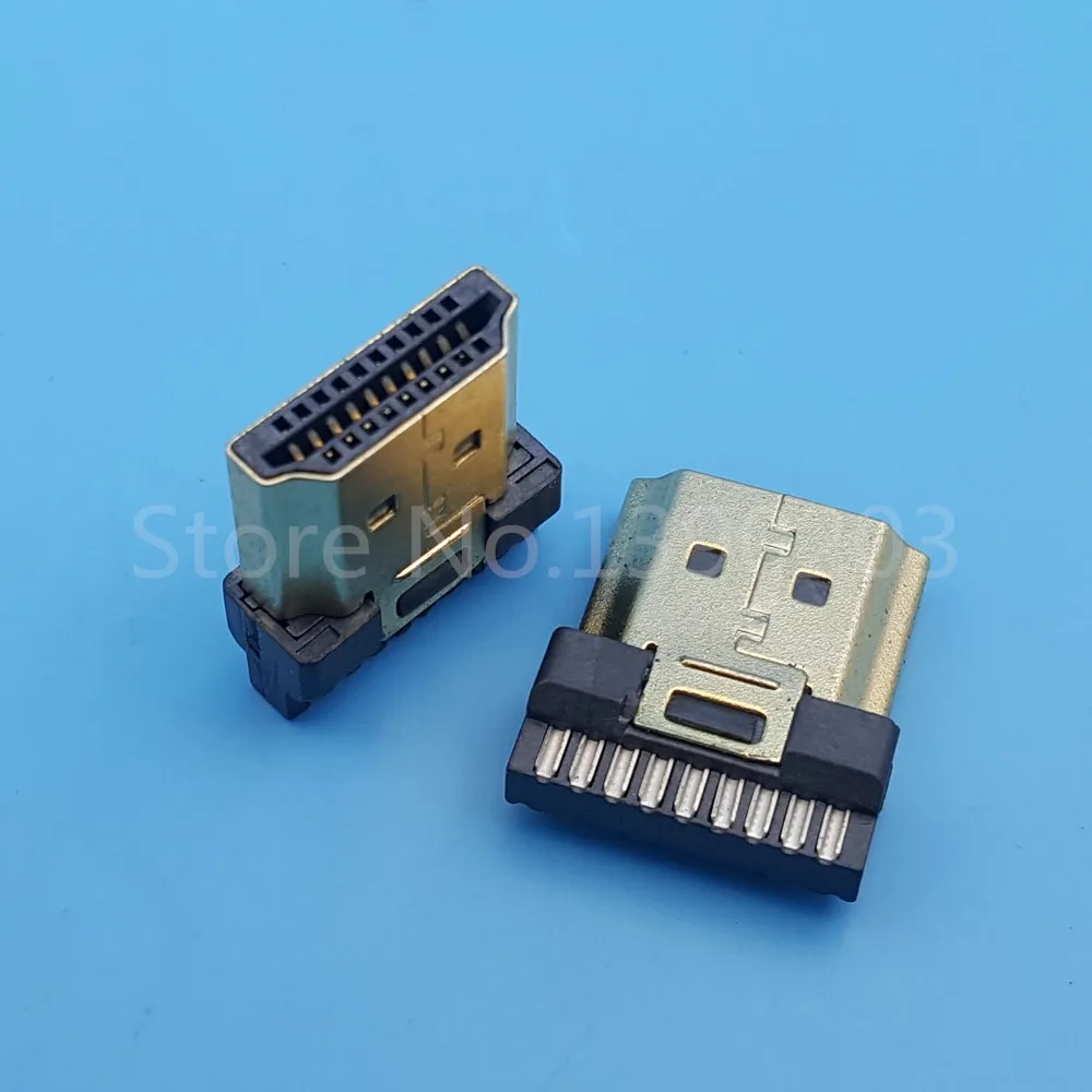 50 шт. HDMI Штекерная позолоченная пластина 19Pin Штекерный провод для припоя DIY