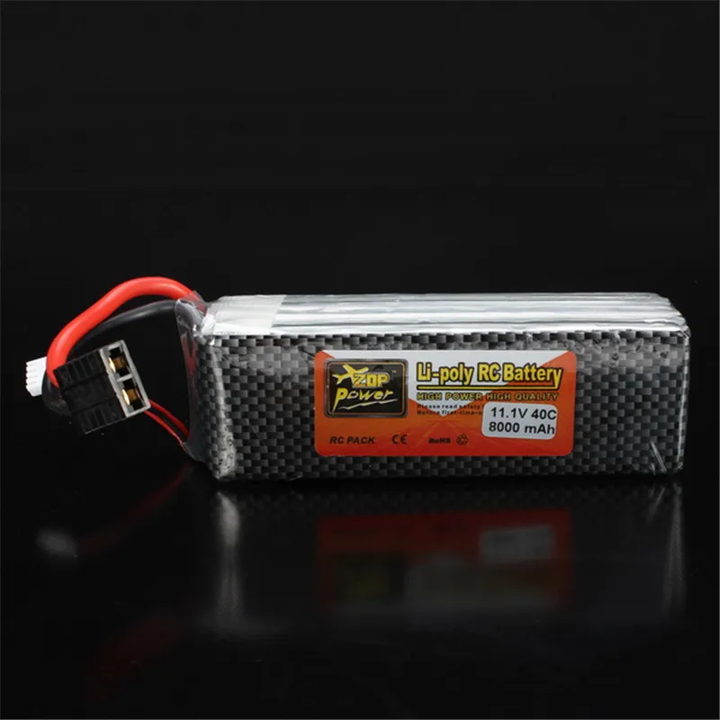 ZOP Power 11 1 В 8000 мАч 3S 40C аккумуляторная Lipo батарея для TRX Plug с батарейным сигналом