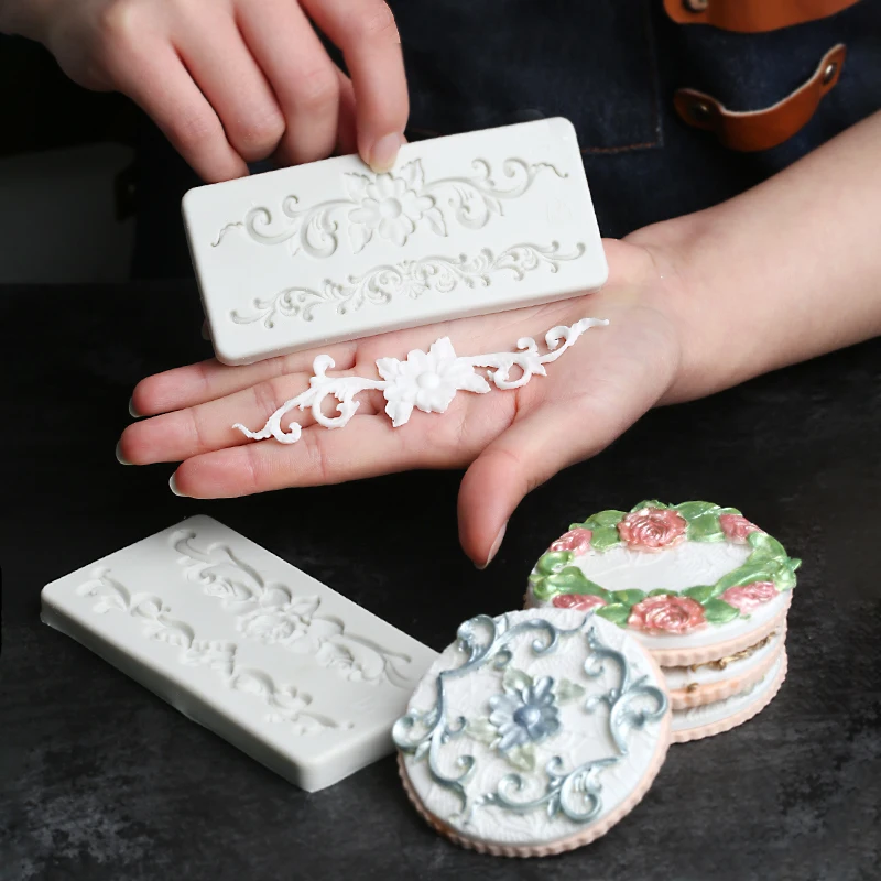 Силиконовая форма Роза Дамаск расцвета кружева помадка торт MoldMoulds формочки для
