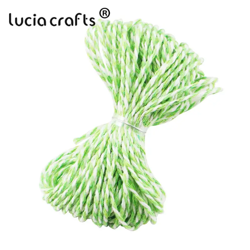 Lucia crafts распродажа! Двойной Цветной хлопковый шпагат для пекаря, хлопковые шнуры, нитка для шпагата, сделай сам, 10 м/упак. W0403