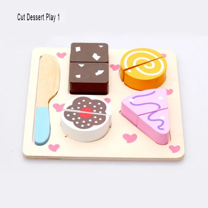 Деревянная игрушка кухня фрукты овощи десерт дети готовка еда притворяться