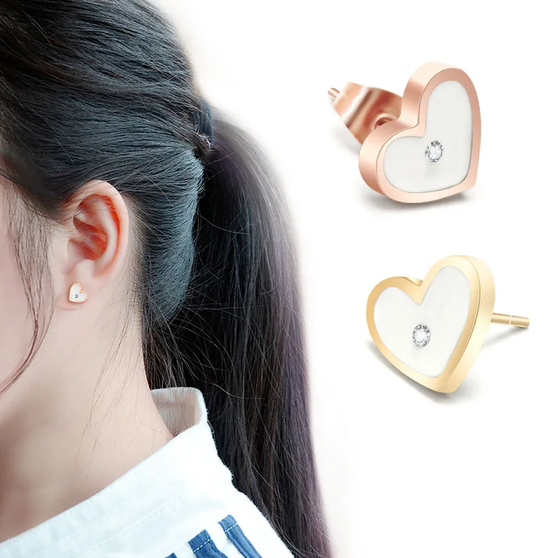 

2018 wholeasle jewelry for women stainless steel Jewelry Female fashion Jewelry earring Dangle Drop Earring heart with crystal