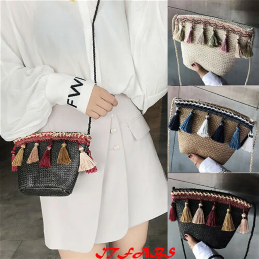 Женская плетеная Сумка в стиле бохо Пляжная Повседневная через плечо лето 2019 |