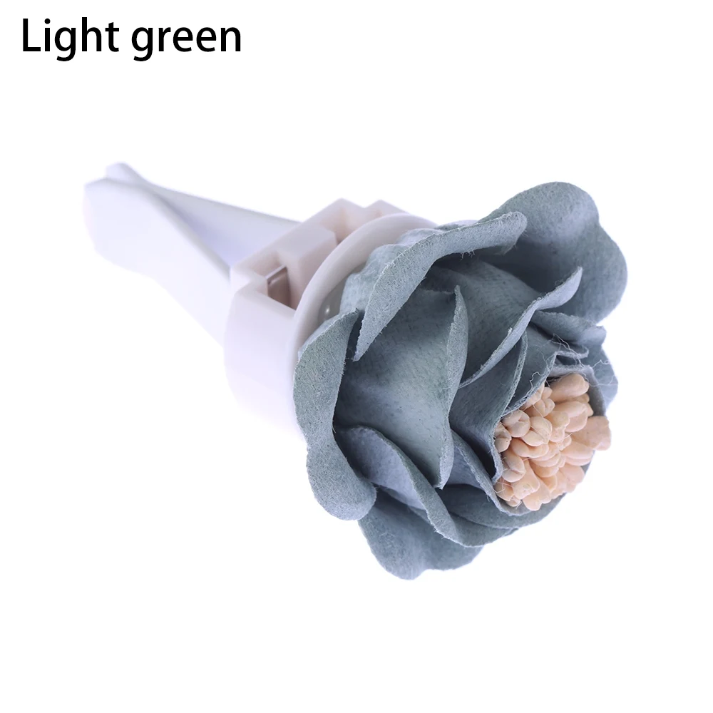 light green Автомобильный орнамент, духи с ароматом камелии, клип, освежитель воздуха, Авто кондиционер, вентиляционный парфюм, бальзам, аромат, авто цветочное украшение - Название цвета: light green