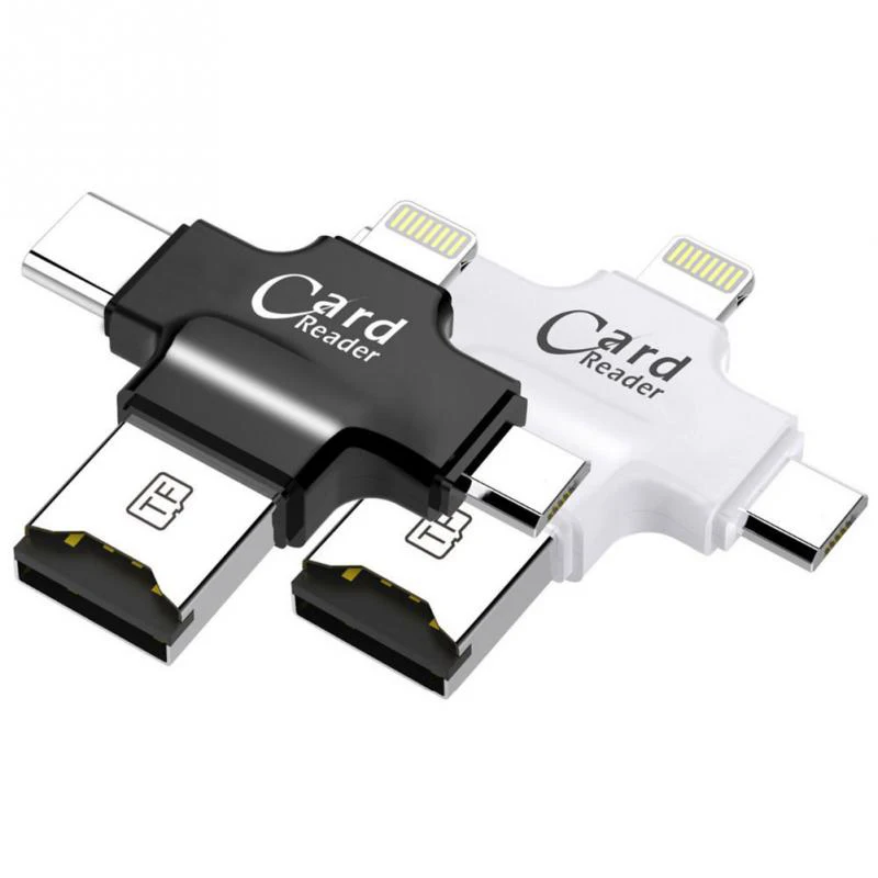 Кардридер 4 в 1 картридер usb C Micro USB MicroSD tipo для Android ipad/iphone 7plus 6s5s MacBook OTG TF