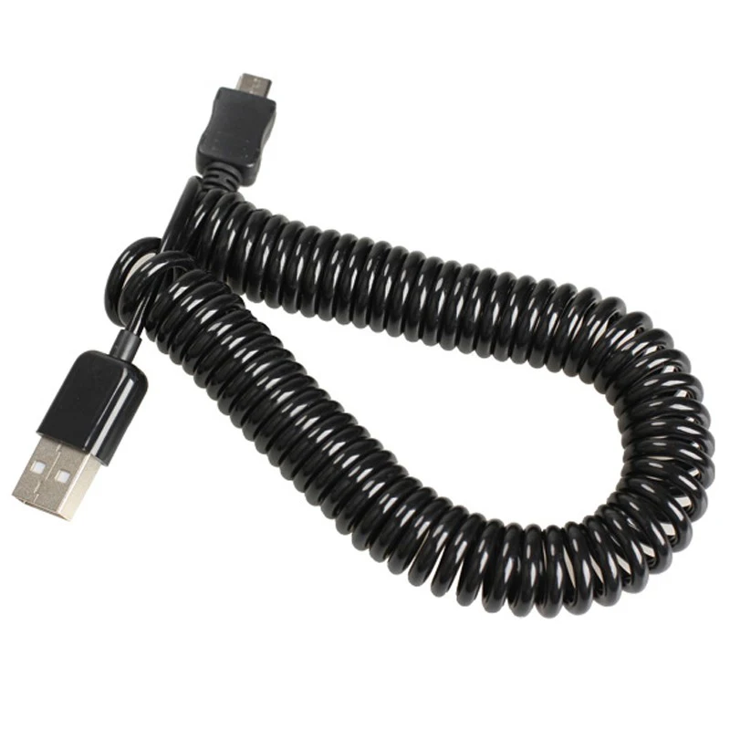 Спиральный Переходник USB 2 0 A папа к Micro B 5Pin длиной кабеля 5 3 м|coiled usb|usb male to maleusb micro