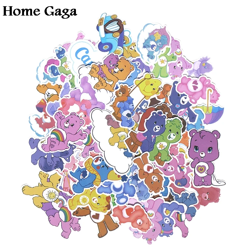 Homegaga 53 шт. уход медведи DIY ПВХ водонепроницаемый мультфильм для скрапбукинга альбом чемодан скейтборд телефон настенные наклейки для гитары D1384