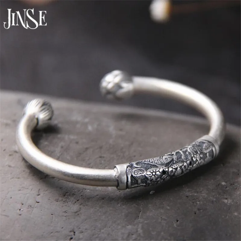 Браслет женский резной из серебра 22 10 пробы 8 мм г|bangle brand|carved banglefine bangles |