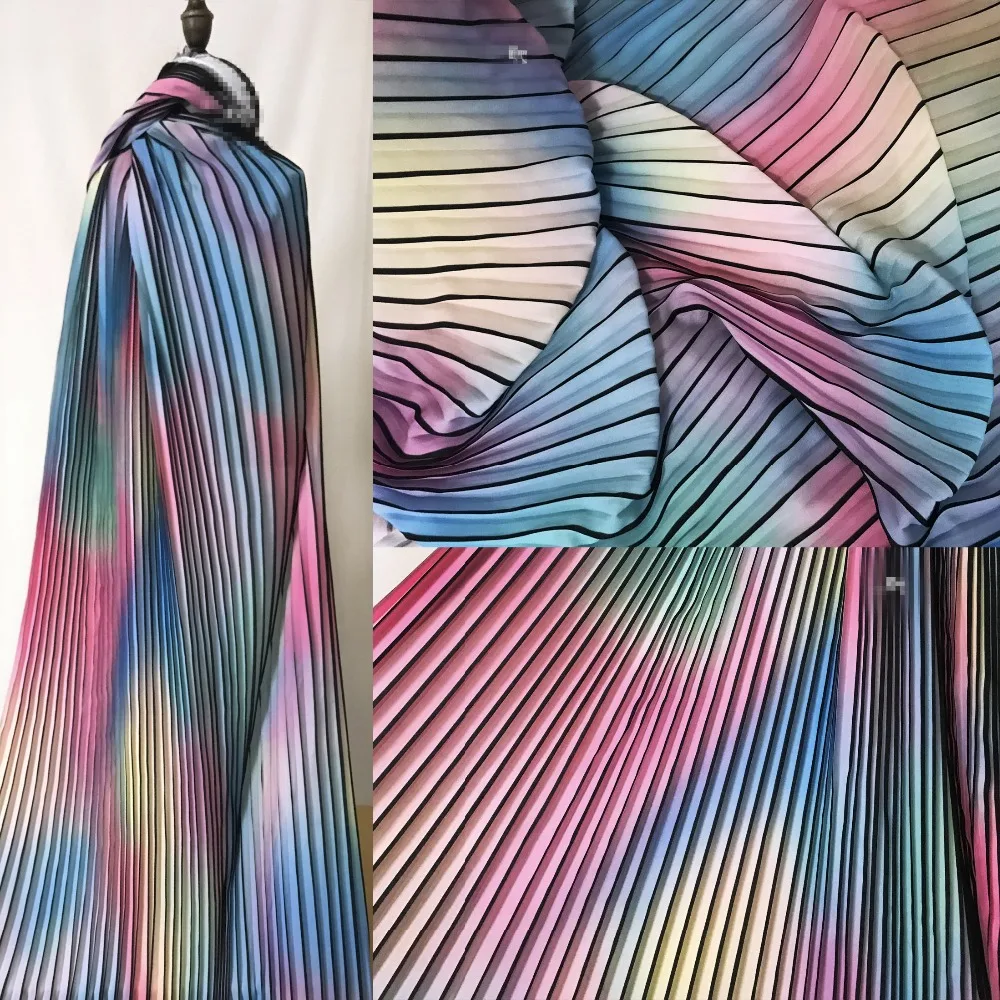 50 см * 150 см/шт. оригинальный плиссированный наряд с радужным принтом свадебное