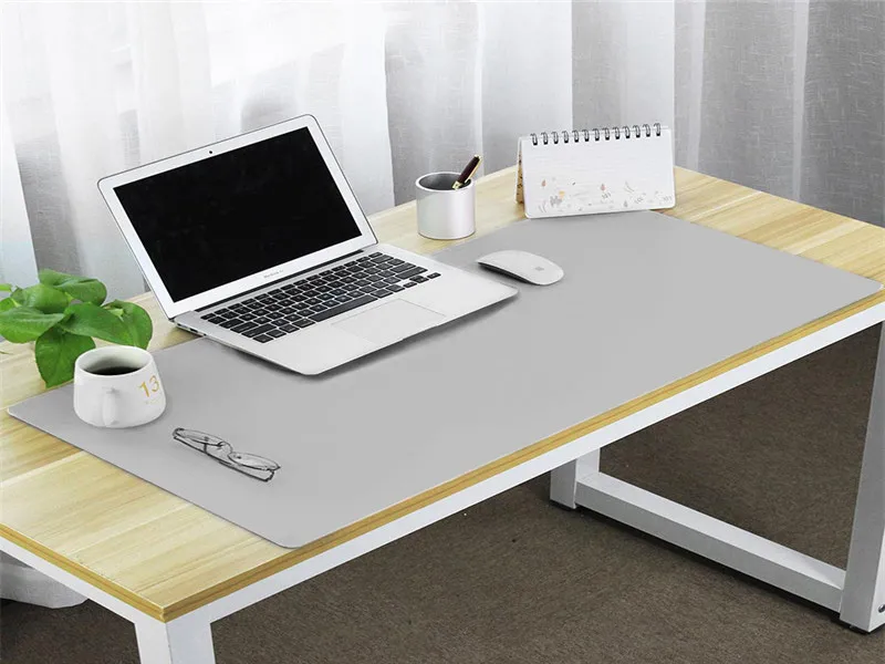 Gray 100-50 Boona односторонний ПУ 100*50/70*35 сплошной цвет нескользящий водостойкий Настольный коврик игровой ноутбук клавиатура и коврик для мыши - Цвет: Gray 100-50