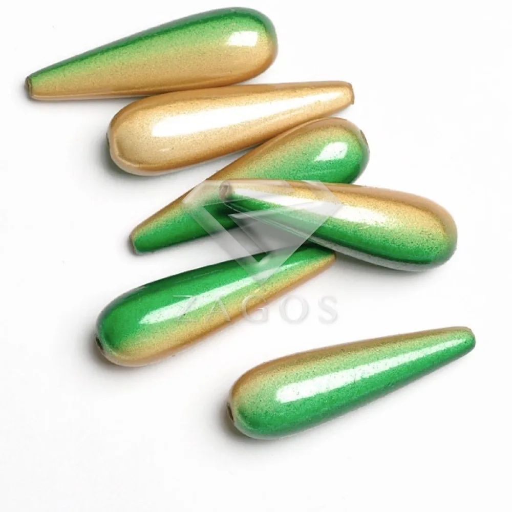 Green Assorted 10 шт. 29x9x9 мм акриловые каплевидные бусины для изготовления ювелирных изделий своими руками подходит для браслета и ожерелья AR0461 19 цветов на выбор - Цвет: Green Assorted