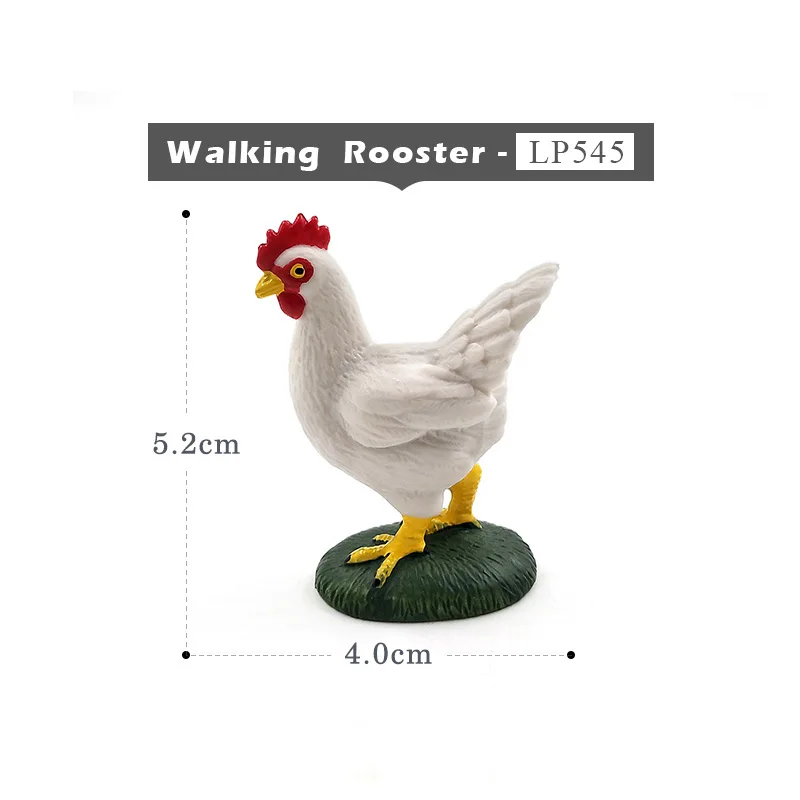 Walking Rooster Милый цыпленок утка гусь фигурка ферма игрушки пластиковые животные модель подарок для детей украшения дома аксессуары ПВХ ремесла статуя - Цвет: Walking Rooster
