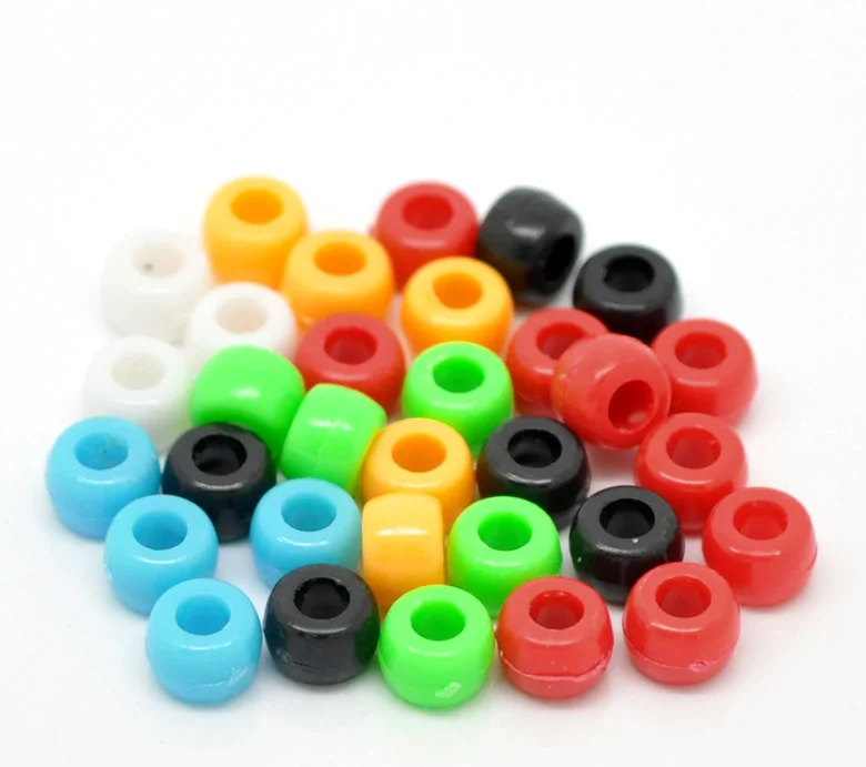 

DoreenBeads 600PCs Mixed Plastic Beads For DIY Jewelry Making 9x6mm(3/8"x2/8"), Hole size: 4mm (B20285)