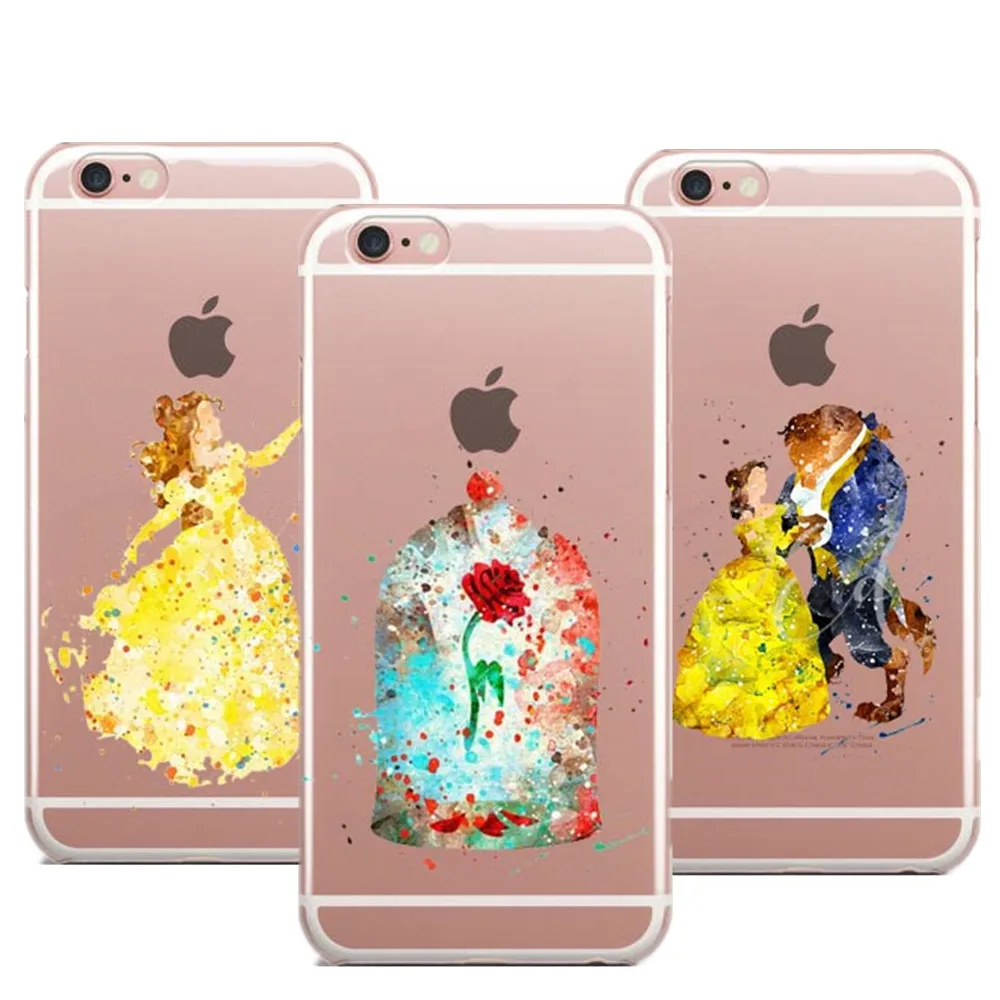 Красавица и Чудовище принц принцесса романтические розы цветы Силиконовый ТПУ