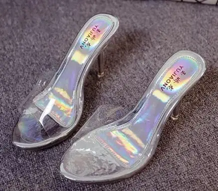 Женские босоножки на высоком каблуке 9 см с открытым носком водонепроницаемые