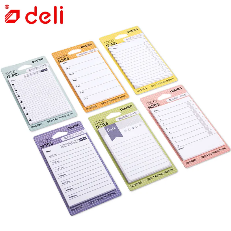 Deli cute weekly planner memo pad 6 стиль kawaii стикер для заметок скрапбук filofax повесток