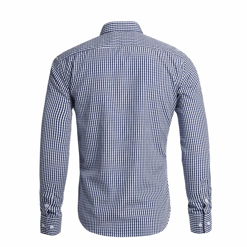 Мужские Повседневное Long Sleeve Gingham Woven Кнопка Пух Рубашки | Мать и ребенок