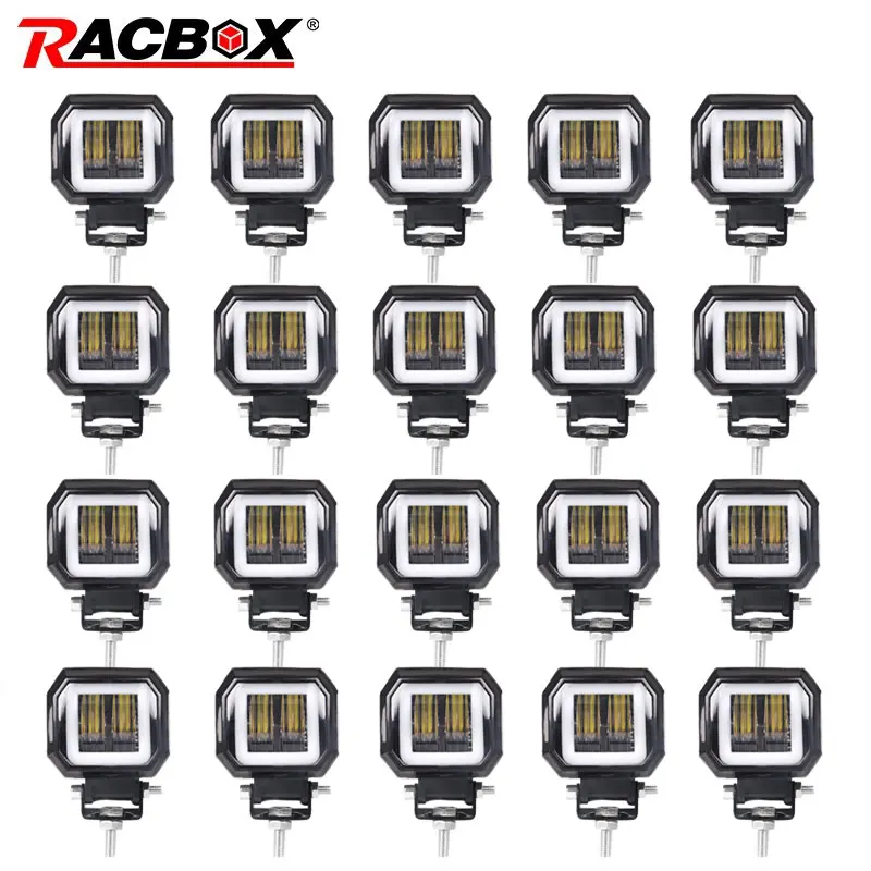 RACBOX 3 дюйма 12 В 24 в водонепроницаемый квадратный круглый светодиодный рабочий