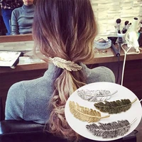 dropshipping vintage women girls alloy leaf hair clip hairpin princess barrettes pins hair accessories smj