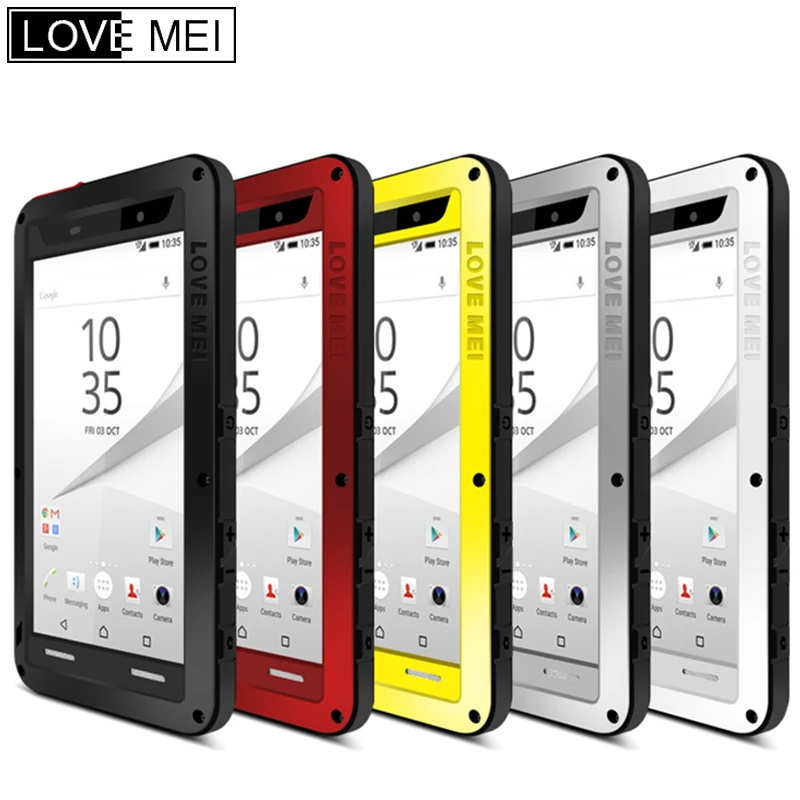 Мощный Алюминиевый металлический бронированный чехол LOVE MEI для SONY Xperia Z5 Premium