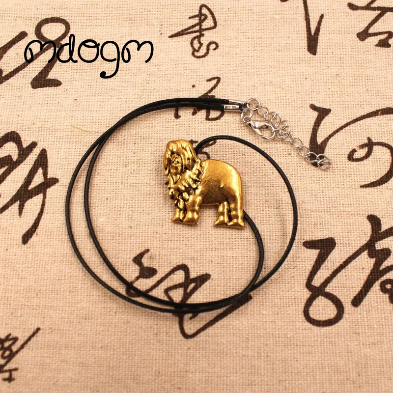 Ожерелье Mdogm в виде старой английской овчарки кулон собаки античное золото