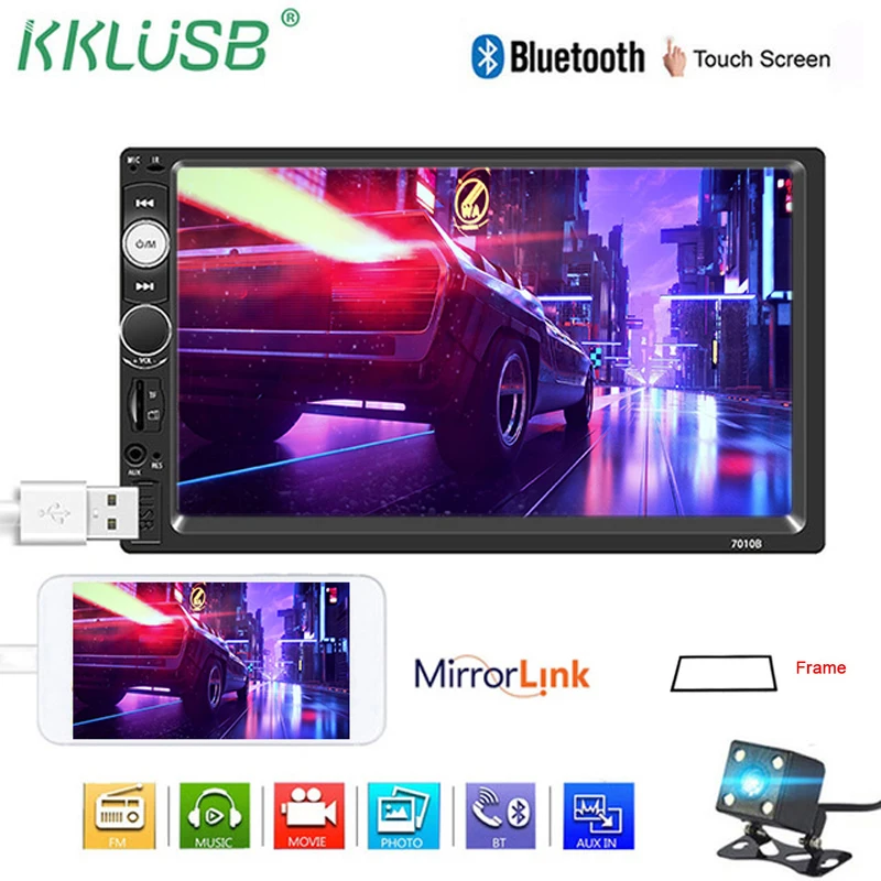 2 din автомобильное радио 7 &quotHD плеер MP5 сенсорный экран цифровой дисплей Bluetooth