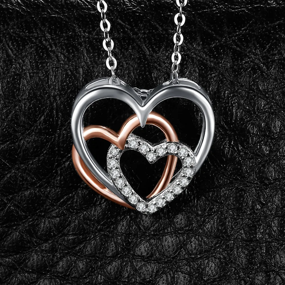 JewelryPalace сердца к сердцу переплетенных кубического циркония кулон Цепочки и