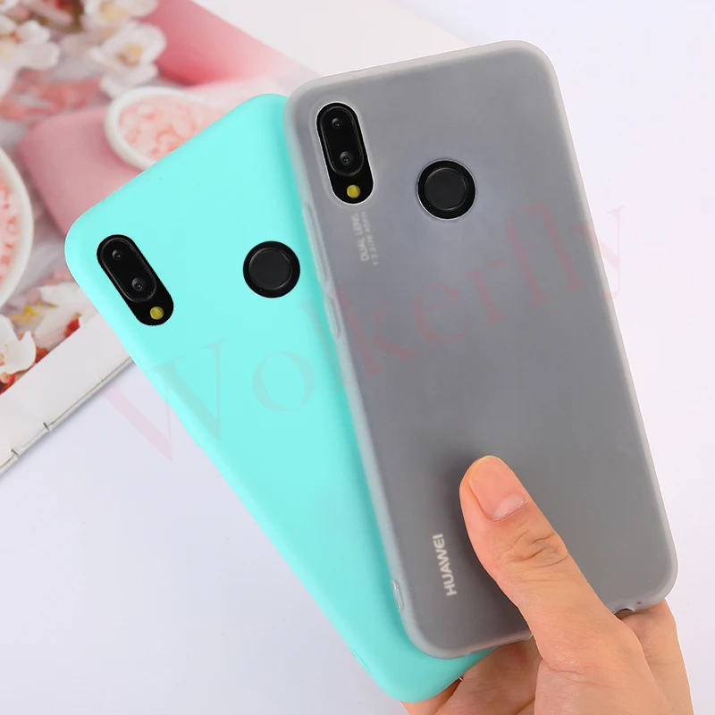 Мягкий силиконовый яркий матовый чехол для huawei P20 Lite P30 Pro Honor 8C 8X9 mate 20 10 Lite P Smart Y6 Prime Y7 Pro чехол