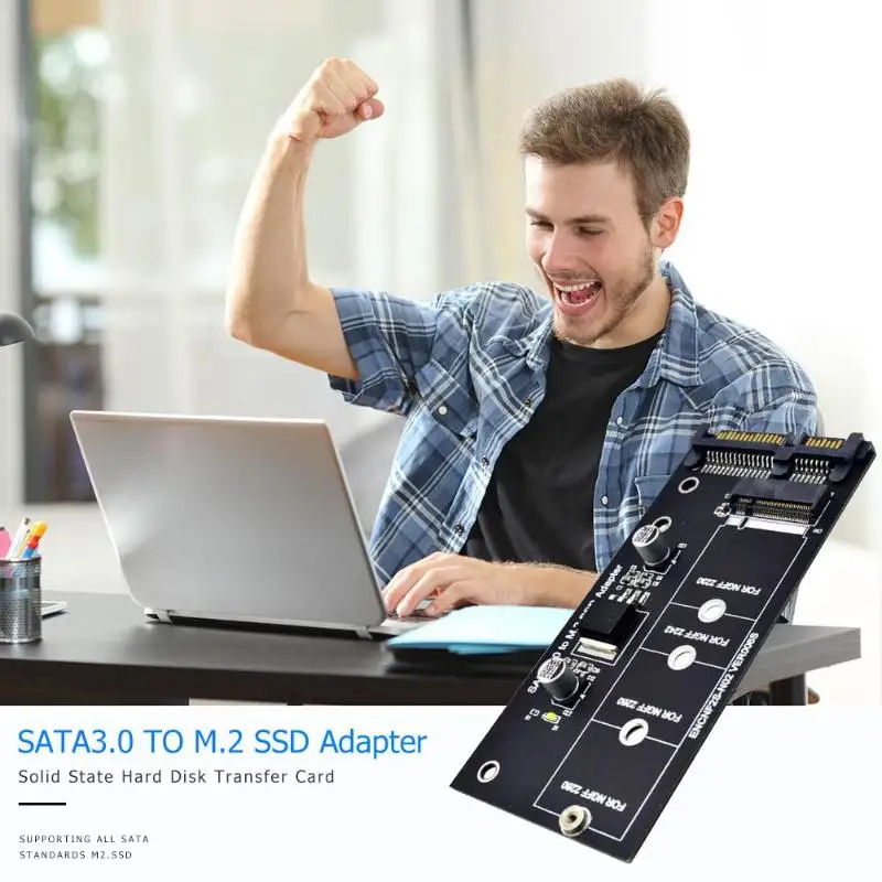 SATA 3,0 22 Pin to M.2 NGFF SSD адаптер плата расширения 6Gpbs SATA To(B+ M) ключ NGFF конвертер с двумя конденсаторами