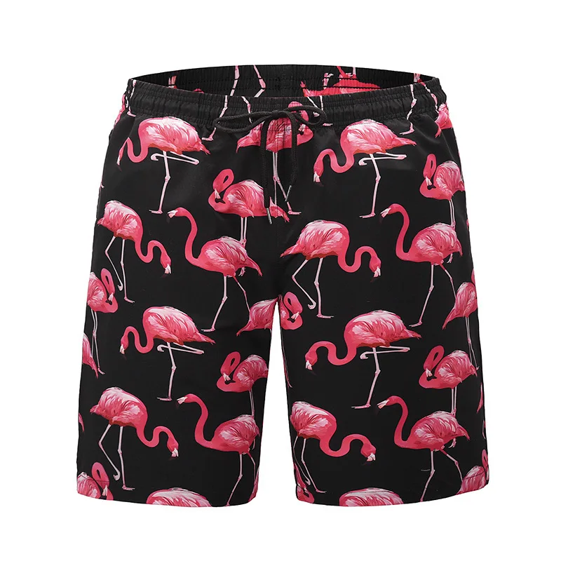 Плавательные шорты с принтом фламинго для мужчин одежда плавания пляжные