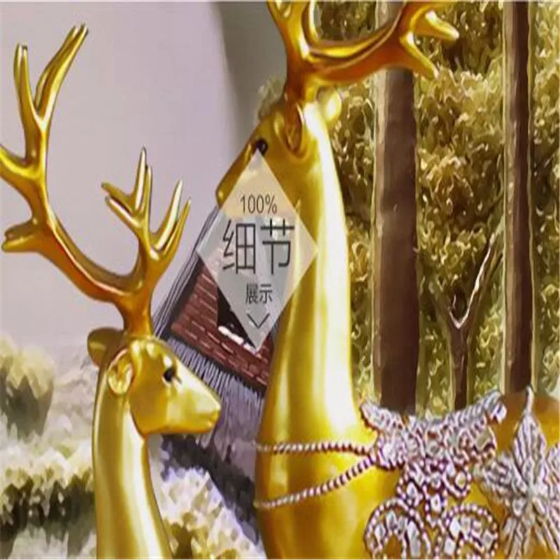 3D three-dimensional embossed fortune tree elk porch professional production mural wholesale wallpaper custom photo wall | Обустройство