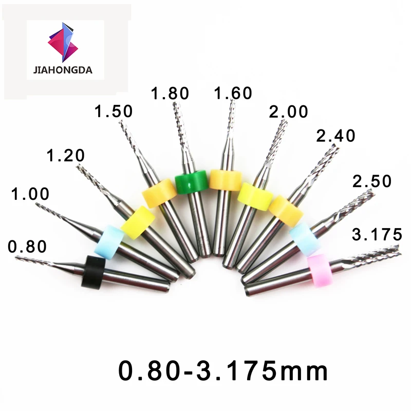 10pcs/set Milling cutter 3.175 Diameter CNC End Mill Cutter Mini PCB Carbide Router Bits Kit Set 1.60-3.00mm For Tools | Инструменты
