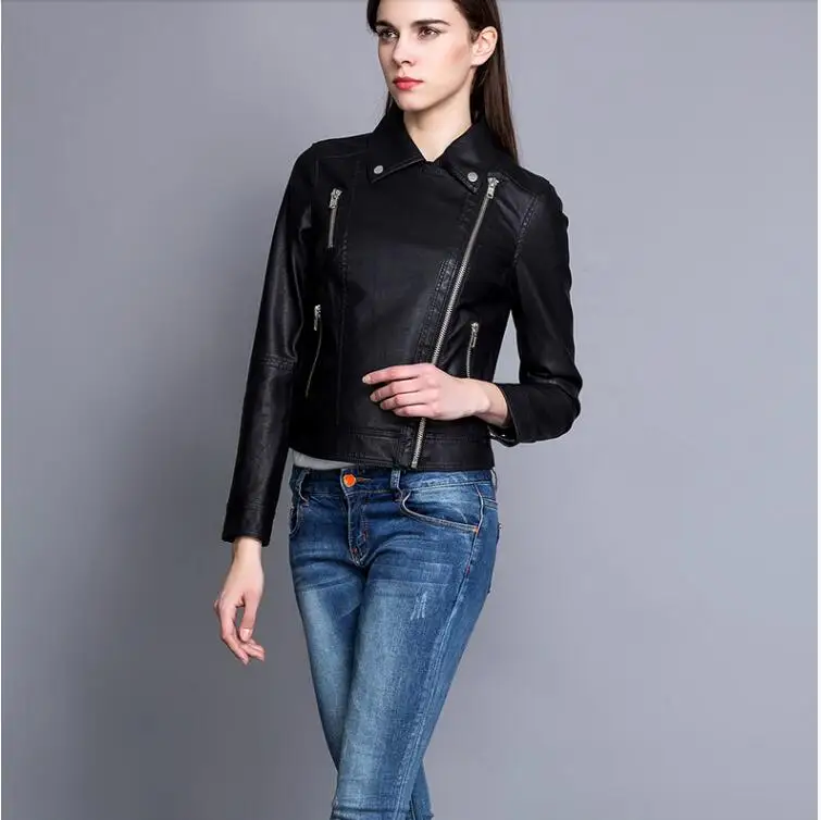 Горячая распродажа осень Новый стиль женщин пальто кожаной куртки корейский