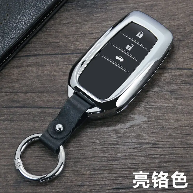 Чехол для ключей автомобиля из цинкового сплава для Toyota Highlander Land Cruiser Riez RAV4 Camry Prado, защита от царапин - Название цвета: E