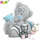 Картина из квадратных страз с изображением медвежонка, 5D, для домашнего декора