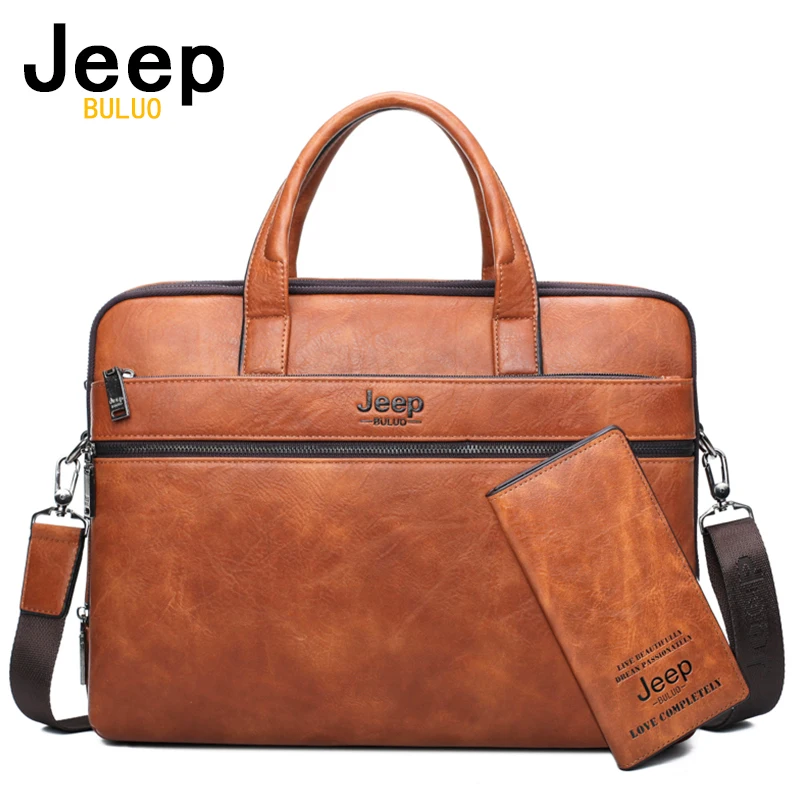 Мужская сумка и кошелек комплект jeep buluo оранжевый портфель для ноутбука 14&quot